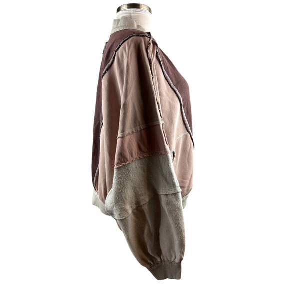 We The Free People Starburst Bomber Sweatshirt Full Zip Dolman Oversized XL - Picture 9 of 16